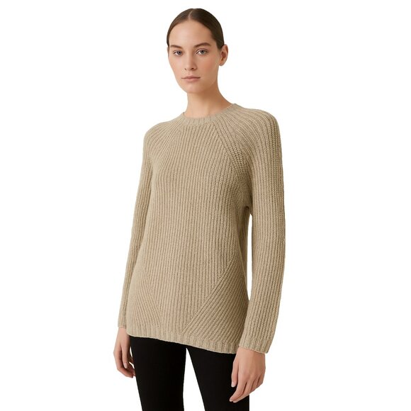 TOBI Women Emma Toast Tie Open Back Sweater Size Small S Chic Fall Cozy Ribbed - Picture 2 of 7